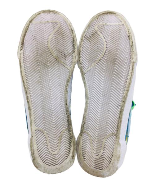 NIKE（ナイキ）NIKE (ナイキ) sacai (サカイ) KAWS (カウズ) Blazer Low Neptune Blue ブルー×グリーン サイズ:US6、UK5.5、cm24、BR37、CN240(2.5)の古着・服飾アイテム