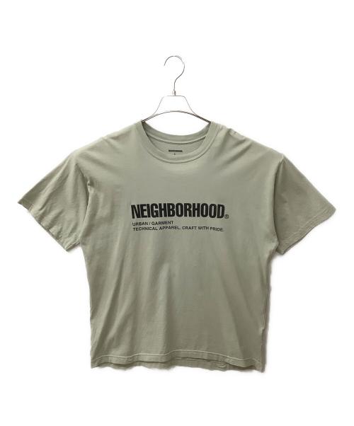 NEIGHBORHOOD（ネイバーフッド）NEIGHBORHOOD (ネイバーフッド) ロゴプントTシャツ グリーン×ブラック サイズ:Lの古着・服飾アイテム