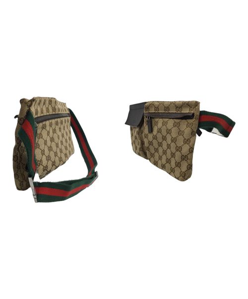 GUCCI（グッチ）GUCCI (グッチ) ウエストポーチ GG シェリーライン ブラウンの古着・服飾アイテム