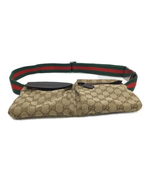 GUCCI（グッチ）GUCCI (グッチ) ウエストポーチ GG シェリーライン ブラウンの古着・服飾アイテム