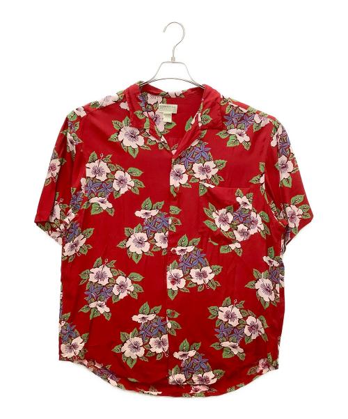 BANANA REPUBLIC（バナナリパブリック）BANANA REPUBLIC (バナナリパブリック) 80s SAFARI&TRAVEL レーヨンシャツ レッド×グリーン サイズ:Lの古着・服飾アイテム