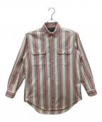 POLO COUNTRYポロカントリー）の古着「90s マルチストライプシャツ」｜ピンク×ホワイト