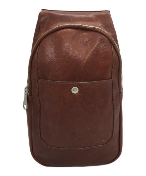 IL BISONTE（イル ビゾンテ）IL BISONTE (イル ビゾンテ) レザーボディーバッグ ブラウンの古着・服飾アイテム