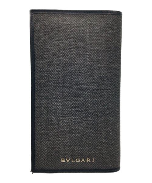 BVLGARI（ブルガリ）BVLGARI (ブルガリ) 長財布 ブラック×グレーの古着・服飾アイテム