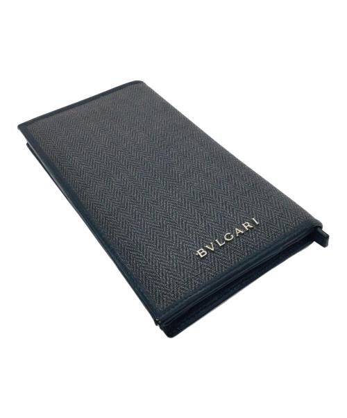 BVLGARI（ブルガリ）BVLGARI (ブルガリ) 長財布 ブラック×グレーの古着・服飾アイテム