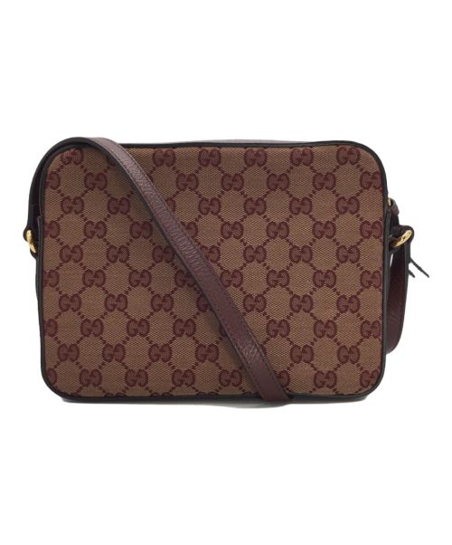 GUCCI（グッチ）GUCCI (グッチ) GGキャンバス ホースビット1955 ショルダーバッグ ボルドーの古着・服飾アイテム