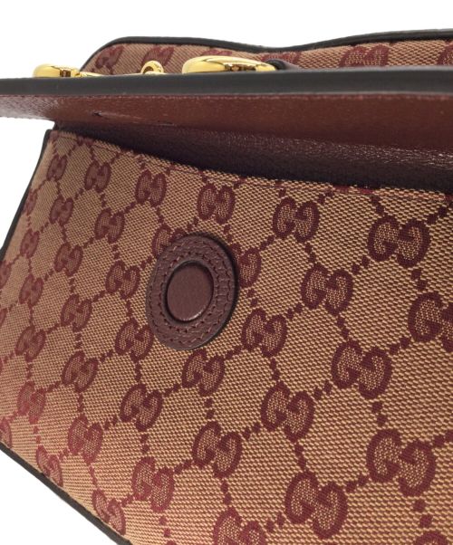 GUCCI（グッチ）GUCCI (グッチ) GGキャンバス ホースビット1955 ショルダーバッグ ボルドーの古着・服飾アイテム