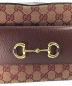 中古・古着 GUCCI (グッチ) GGキャンバス ホースビット1955 ショルダーバッグ ボルドー：100000円