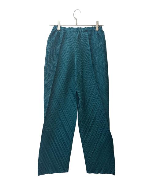 PLEATS PLEASE ISSEY MIYAKE（プリーツプリーズ イッセイミヤケ）PLEATS PLEASE ISSEY MIYAKE (プリーツプリーズ イッセイミヤケ) プリーツワイドパンツ グリーン サイズ:SIZE 3の古着・服飾アイテム
