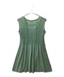 me ISSEY MIYAKE（ミーイッセイ ミヤケ）の古着「MI42FH343 パイピング ノースリーブワンピース」｜黄緑