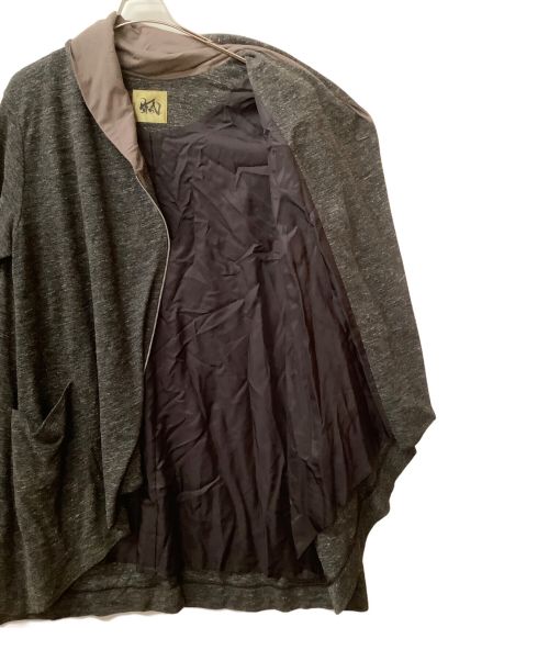 芽風（メフウ）芽風 (メフウ) 斜めジップウール  フーデットコート ブラウン サイズ:38の古着・服飾アイテム