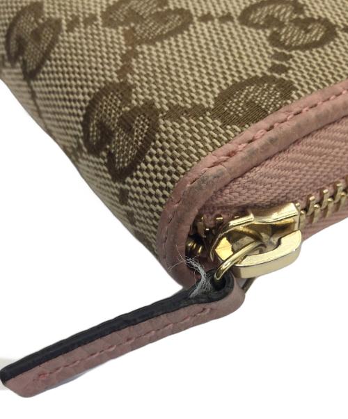 GUCCI（グッチ）GUCCI (グッチ) 長財布 ベージュ×ピンクの古着・服飾アイテム