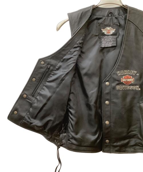 HARLEY-DAVIDSON（ハーレーダビッドソン）HARLEY-DAVIDSON (ハーレーダビッドソン) イーグル  レザーベスト ブラック サイズ:Mの古着・服飾アイテム