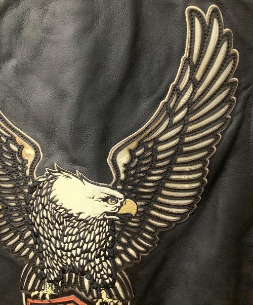 HARLEY-DAVIDSON（ハーレーダビッドソン）HARLEY-DAVIDSON (ハーレーダビッドソン) イーグル  レザーベスト ブラック サイズ:Mの古着・服飾アイテム
