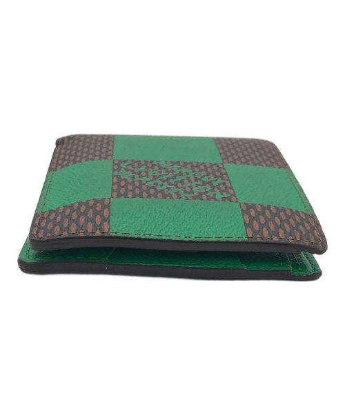 LOUIS VUITTON（ルイ ヴィトン）LOUIS VUITTON (ルイ ヴィトン) 2つ折り財布 	ダミエポップキャンバス ポルトフォイユ ミュルティプル グリーン×ブラウンの古着・服飾アイテム
