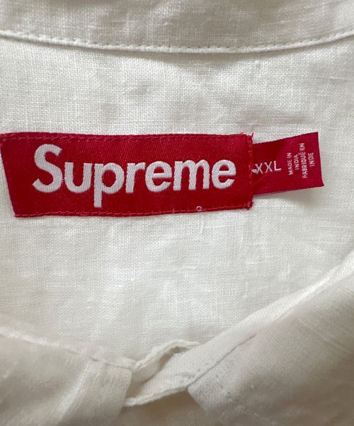 SUPREME（シュプリーム）Supreme (シュプリーム) Mesh Panel Linen S/S SHIRT 24ss ホワイト サイズ:XXLの古着・服飾アイテム