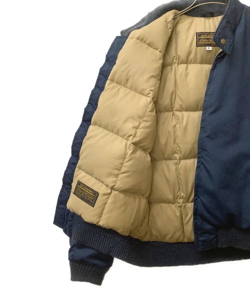 Eddie Bauer（エディーバウアー）Eddie Bauer (エディーバウアー) 70-80s 黒タグ前期 リブダウンジャケット ネイビー サイズ:Mの古着・服飾アイテム