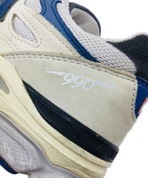 NEW BALANCE（ニューバランス）NEW BALANCE (ニューバランス) M990WB3 ホワイト×ブルー サイズ:US10、UK09 1/2、EU44、CM28の古着・服飾アイテム