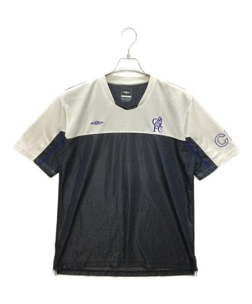 UMBRO（アンブロ）UMBRO (アンブロ) ゲームシャツ ホワイト×ネイビー サイズ:38の古着・服飾アイテム