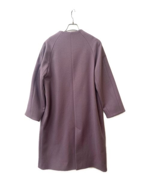 PUBLIC TOKYO（パブリックトウキョウ）PUBLIC TOKYO (パブリックトウキョウ) カシミヤ混ノーカラーコート パープル サイズ:Sの古着・服飾アイテム