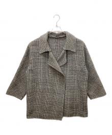 Mila Owen（ミラオーウェン）の古着「09WFJ204106　襟2wayハーフジャケット」｜ブラック×グレー