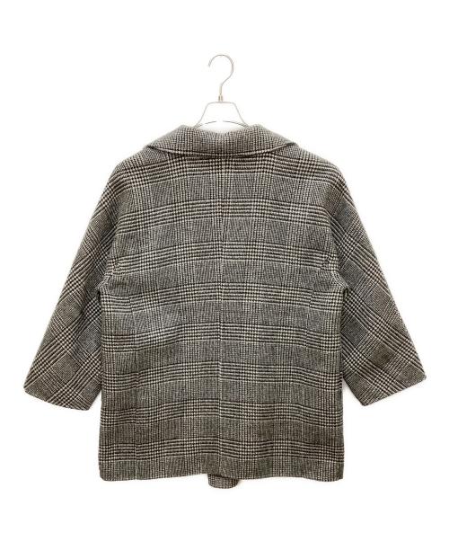 Mila Owen（ミラオーウェン）Mila Owen (ミラオーウェン) 09WFJ204106　襟2wayハーフジャケット ブラック×グレー サイズ:Fの古着・服飾アイテム