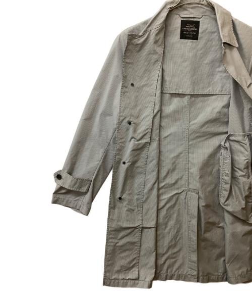 UNITED ARROWS（ユナイテッドアローズ）UNITED ARROWS (ユナイテッドアローズ) ギンガムチェック ステンカラーコート ブラック×ホワイト サイズ:Lの古着・服飾アイテム