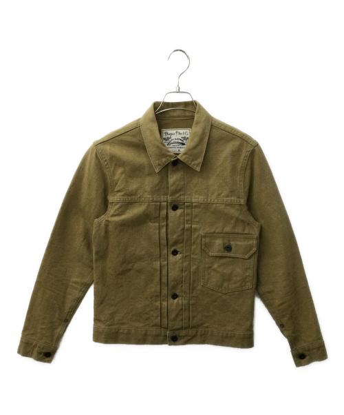 BURGUS PLUS（バーガスプラス）BURGUS PLUS (バーガスプラス) 71928　13.5oz Heavy Duck 1st Type Jacket カーキ サイズ:36の古着・服飾アイテム