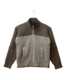 sacai（サカイ）の古着「ニットブルゾン」｜ブラウン×ブラック
