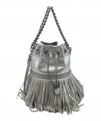 J&M DAVIDSONジェイ＆エム デヴィッドソン）の古着「フリンジ巾着ショルダーバッグ」｜シルバー