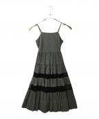 furfurファーファー）の古着「RWF0241136　プリーツティアードキャミワンピース」｜ブラック×ホワイト