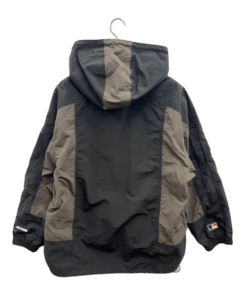 PERUSHU（ペルーシュ）Perushu (ペルーシュ) MLB (エムエルビー) ナイロンアノラックプルオーバー ブラウン×ブラック サイズ:Lの古着・服飾アイテム