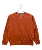 POLO RALPH LAURENポロ・ラルフローレン）の古着「ウォッシュ加工 前Vクルーネックスウェット」｜オレンジ