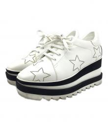STELLA McCARTNEY（ステラマッカートニー）の古着「エリス スター レザー 厚底 スニーカー」｜ホワイト×ブラック