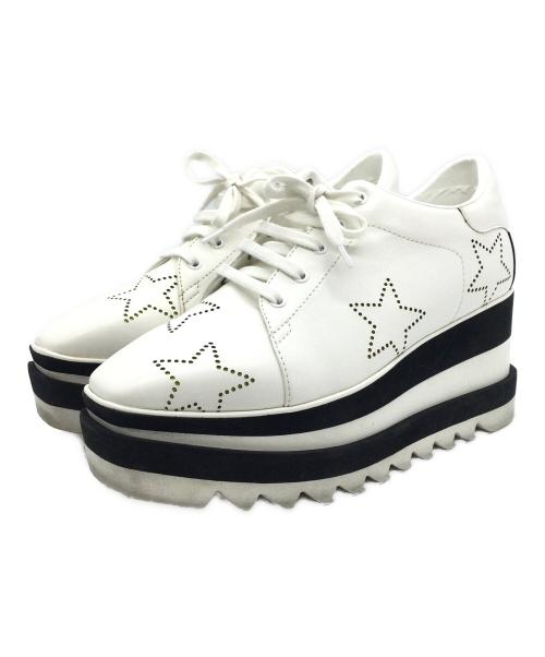 STELLA McCARTNEY（ステラマッカートニー）STELLA McCARTNEY (ステラマッカートニー) エリス スター レザー 厚底 スニーカー ホワイト×ブラック サイズ:23.5cmの古着・服飾アイテム