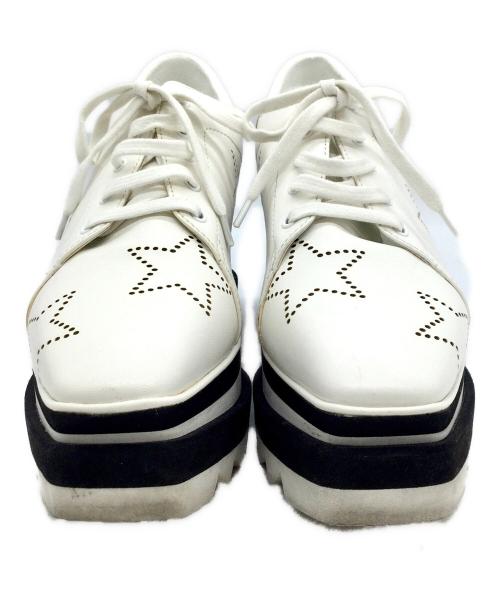STELLA McCARTNEY（ステラマッカートニー）STELLA McCARTNEY (ステラマッカートニー) エリス スター レザー 厚底 スニーカー ホワイト×ブラック サイズ:23.5cmの古着・服飾アイテム