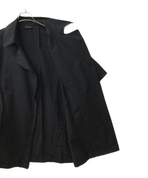 mizuiro-ind（ミズイロインド）mizuiro-ind (ミズイロインド) 半袖ステンカラーコート ブラック サイズ:無しの古着・服飾アイテム