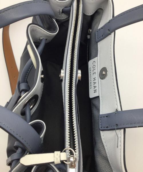 COLE HAAN（コールハーン）COLE HAAN (コールハーン) 2WAYバッグ ネイビー×ブラウンの古着・服飾アイテム