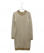 MICHAEL KORSマイケル・コース）の古着「JH180X84GH　ニットワンピース」｜ベージュ×ホワイト