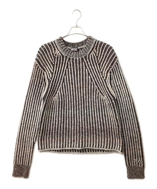 DIESEL（ディーゼル）DIESEL (ディーゼル) 0QDAH　K-OAKLAND ニット ブラック×ピンク サイズ:Lの古着・服飾アイテム