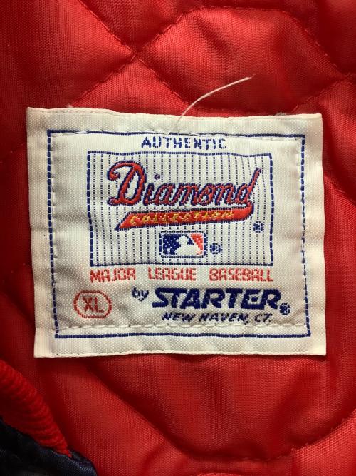 STARTER（スターター）STARTER (スターター) 90s BRAVES MLB ナイロン バーシティジャケット ネイビー×レッド サイズ:XLの古着・服飾アイテム
