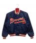 STARTER（スターター）の古着「90s BRAVES MLB ナイロン バーシティジャケット」｜ネイビー×レッド