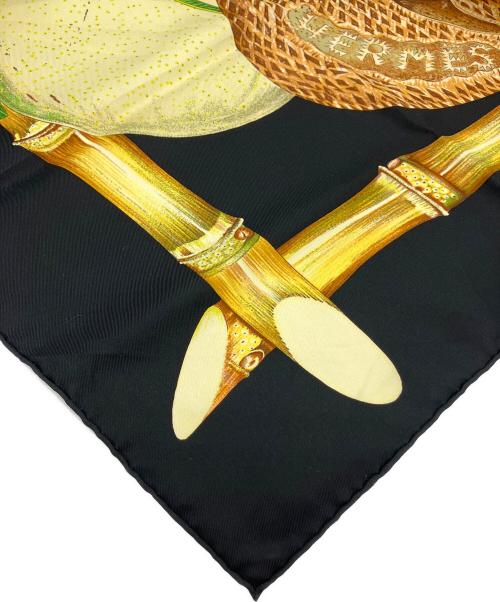 HERMES（エルメス）HERMES (エルメス) スカーフ ブラック×グリーンの古着・服飾アイテム