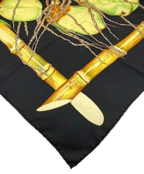 HERMES（エルメス）HERMES (エルメス) スカーフ ブラック×グリーンの古着・服飾アイテム