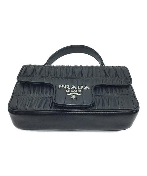 PRADA（プラダ）PRADA (プラダ) ナッパゴフレチェーンショルダーバッグ ブラックの古着・服飾アイテム