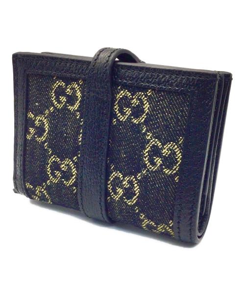 GUCCI（グッチ）GUCCI (グッチ) GUCCI 2つ折り財布 ネイビーの古着・服飾アイテム