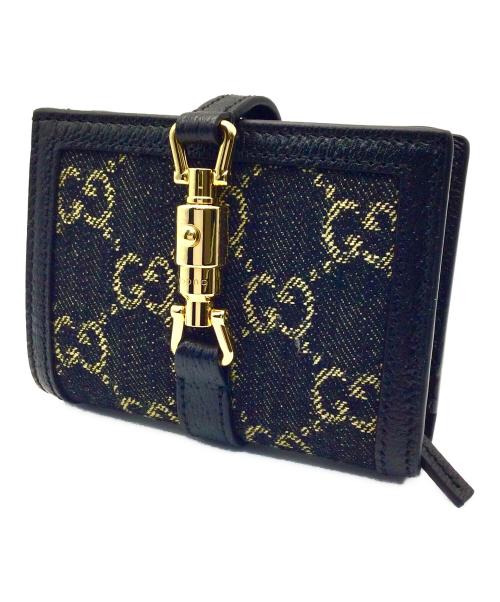 GUCCI（グッチ）GUCCI (グッチ) GUCCI 2つ折り財布 ネイビーの古着・服飾アイテム