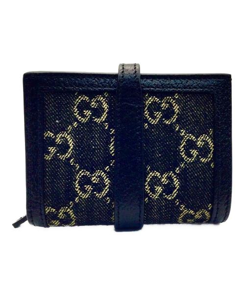 GUCCI（グッチ）GUCCI (グッチ) GUCCI 2つ折り財布 ネイビーの古着・服飾アイテム