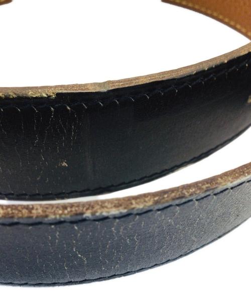 HERMES（エルメス）HERMES (エルメス) コンスタンス レザーベルト ブラック×シルバーの古着・服飾アイテム