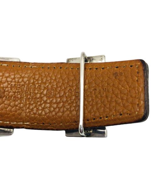 HERMES（エルメス）HERMES (エルメス) コンスタンス レザーベルト ブラック×シルバーの古着・服飾アイテム